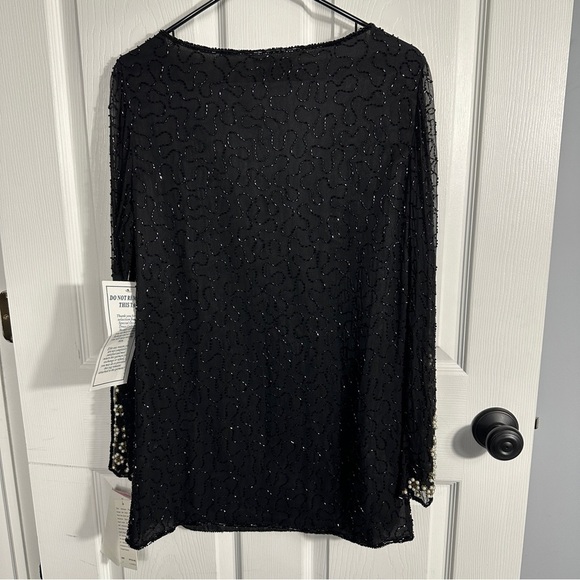 NWT Papell Studio embellished 100% silk tunic top, size small - Picture 14 of 16